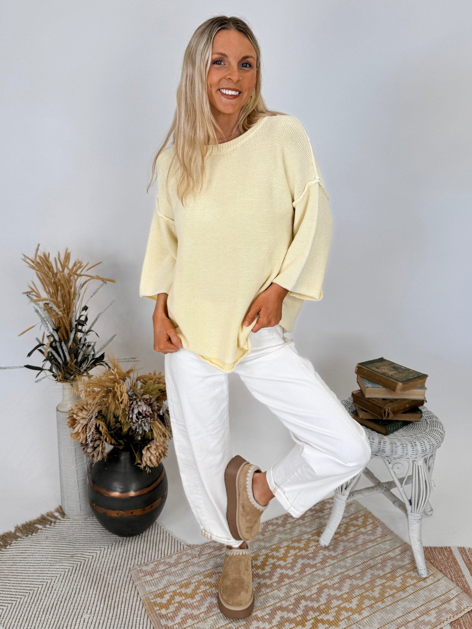 Hannah Mineral Wash Knit Top - PAPER DOLL