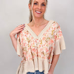 Sprouting Spring V - Neck Knit Top - PAPER DOLL