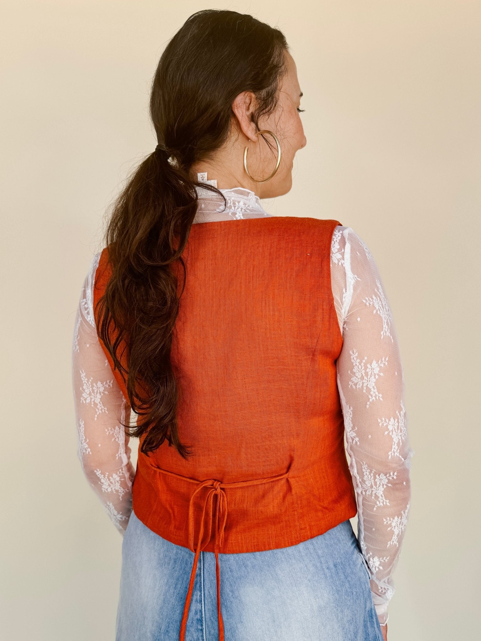 Cosie Mock Neck Lace Top - PAPER DOLL