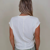 Simple Day Ruched Side Tie Blouse - PAPER DOLL