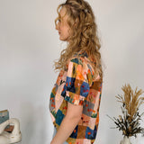 Gillian Puff Sleeve Button Up Top - PAPER DOLL