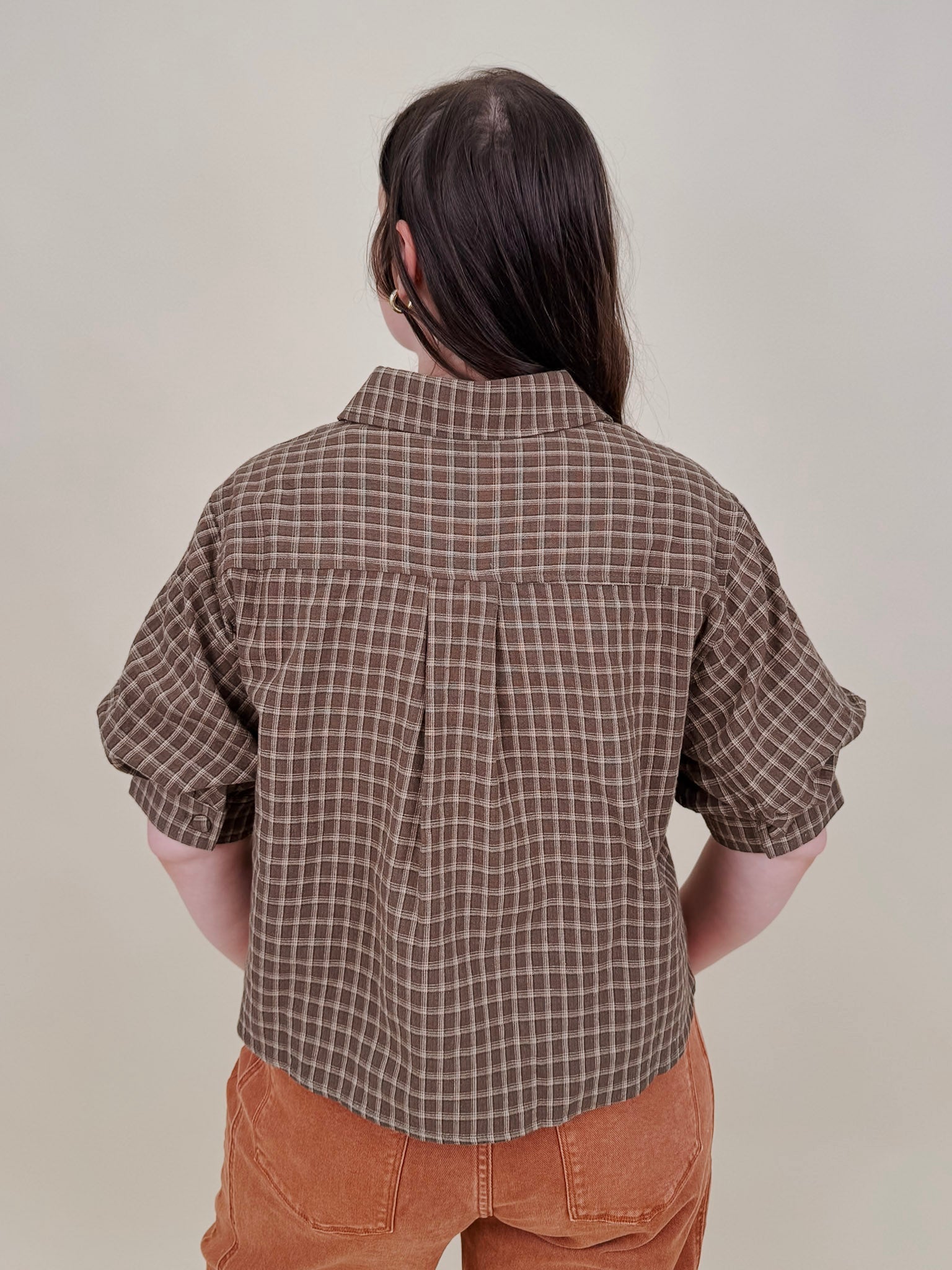 Belle Plaid Button Up Top - PAPER DOLL