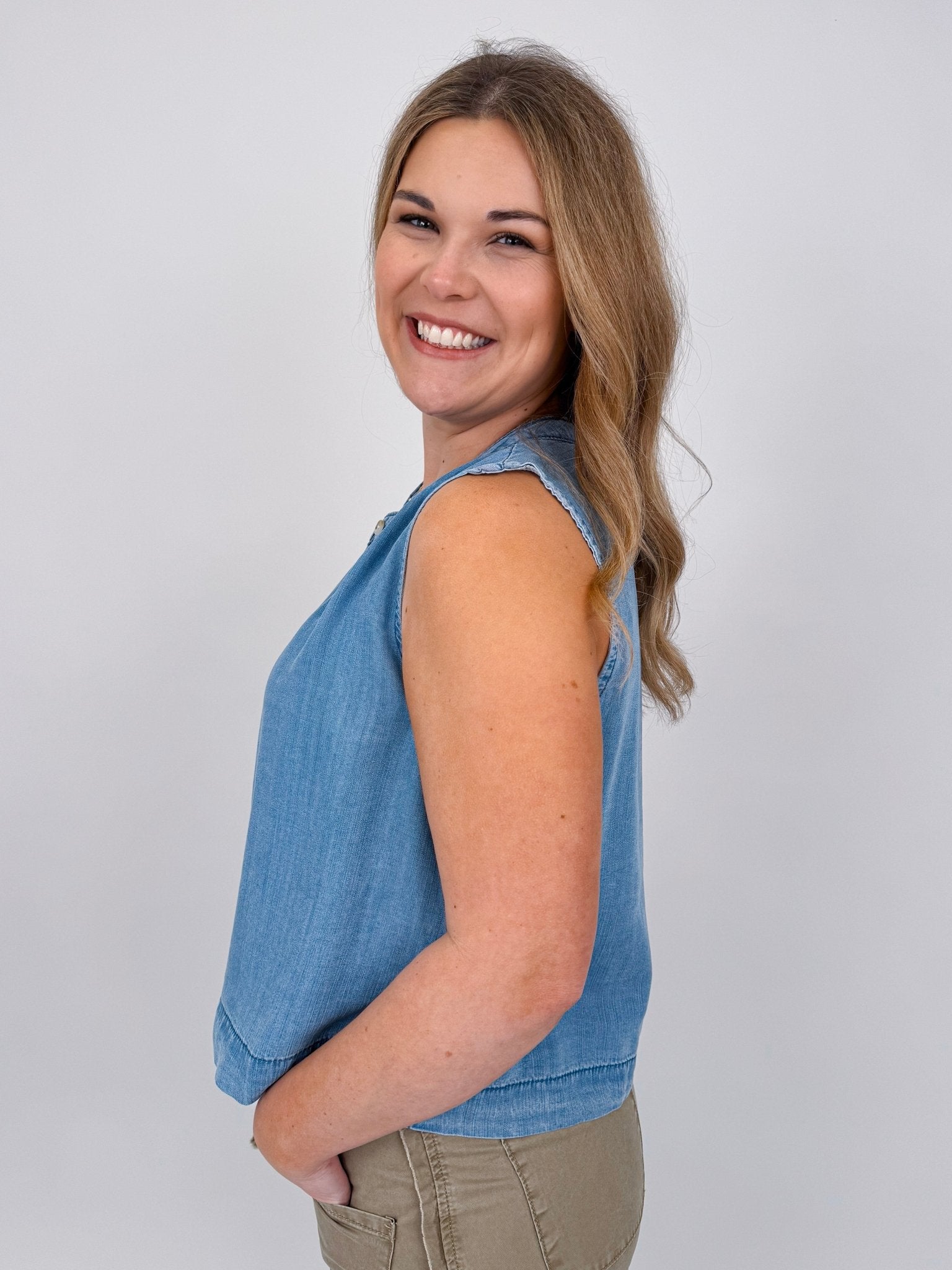 The Edith Denim Blouse - PAPER DOLL
