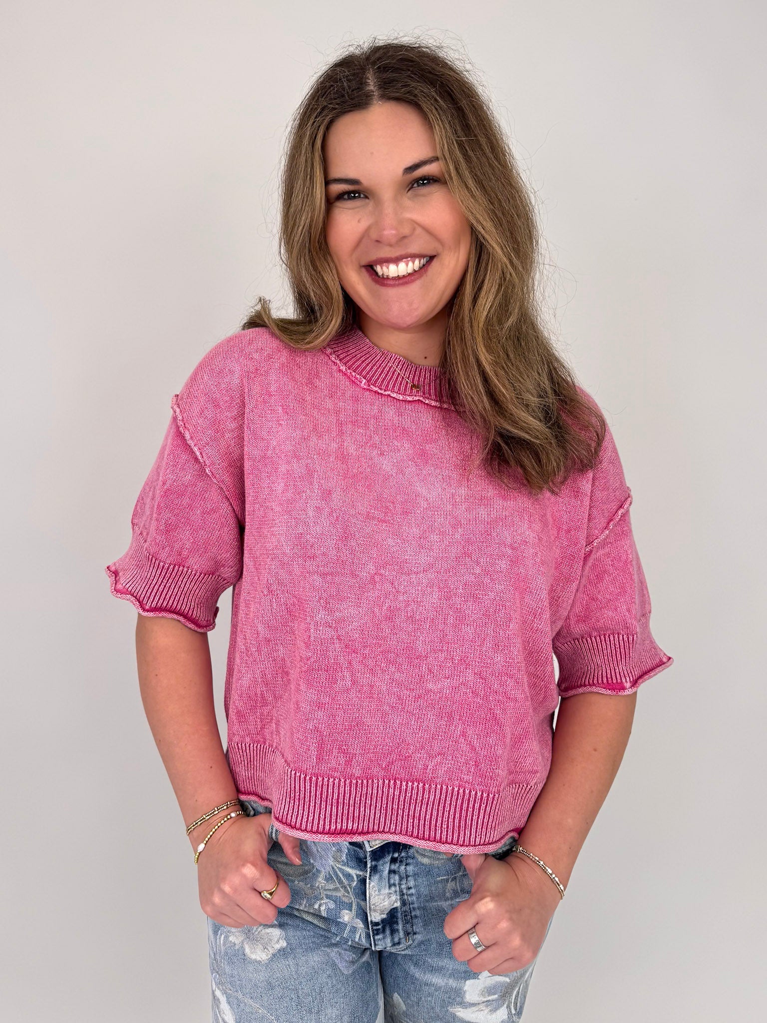 Leslie Ann Washed Knit Top - PAPER DOLL