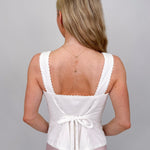 Mindy Lace Trim Linen Top - PAPER DOLL