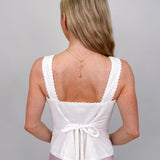 Mindy Lace Trim Linen Top - PAPER DOLL