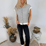 Leona Striped Sweater Vest Cardigan - PAPER DOLL