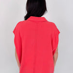 Meadow Muse Elevated Tee with polo collar and washed cotton finish — Paper Doll