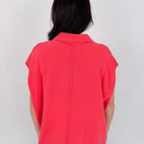 Meadow Muse Elevated Tee with polo collar and washed cotton finish — Paper Doll