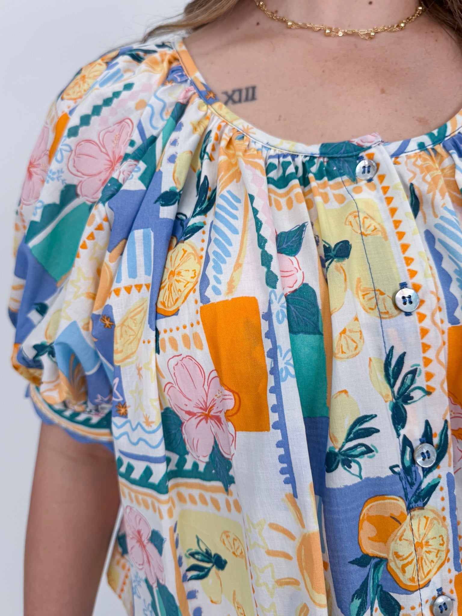 Celeste Patchwork Print Top - PAPER DOLL