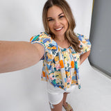 Celeste Patchwork Print Top - PAPER DOLL