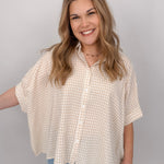 Minding My Business Linen Button Up - PAPER DOLL
