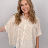 Minding My Business Linen Button Up - PAPER DOLL