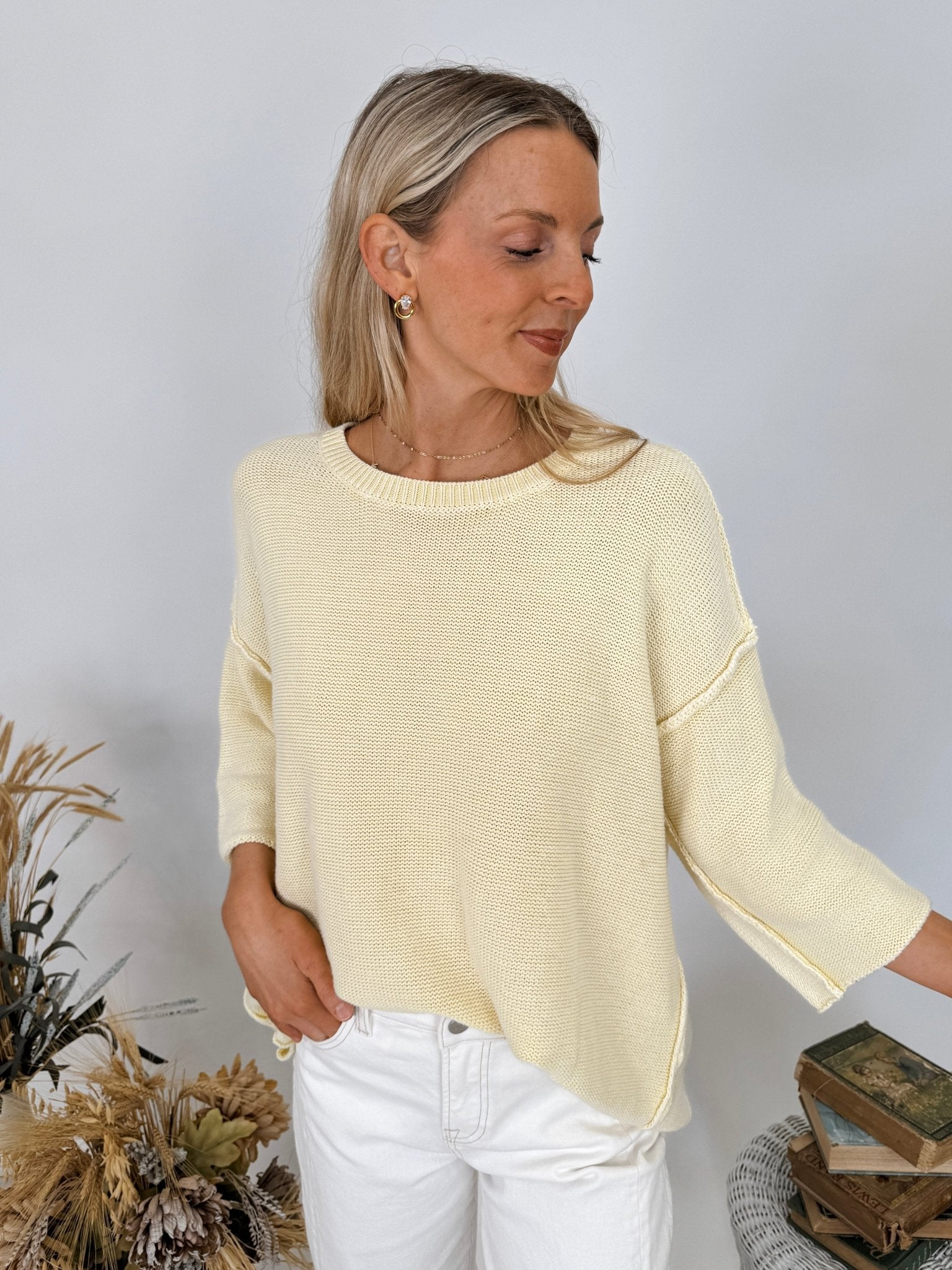 Hannah Mineral Wash Knit Top - PAPER DOLL