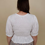 Clover Smocked Puff Sleeve Blouse - PAPER DOLL