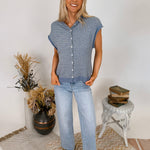 Leona Striped Sweater Vest Cardigan - PAPER DOLL