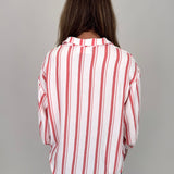 Carmen Striped Button Up Top - PAPER DOLL