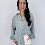 Beverly Striped Button Up Top - PAPER DOLL