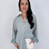 Beverly Striped Button Up Top - PAPER DOLL