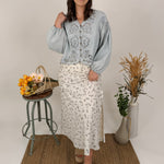 Dreaming Denim Floral Button Top - PAPER DOLL