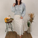 Dreaming Denim Floral Button Top - PAPER DOLL