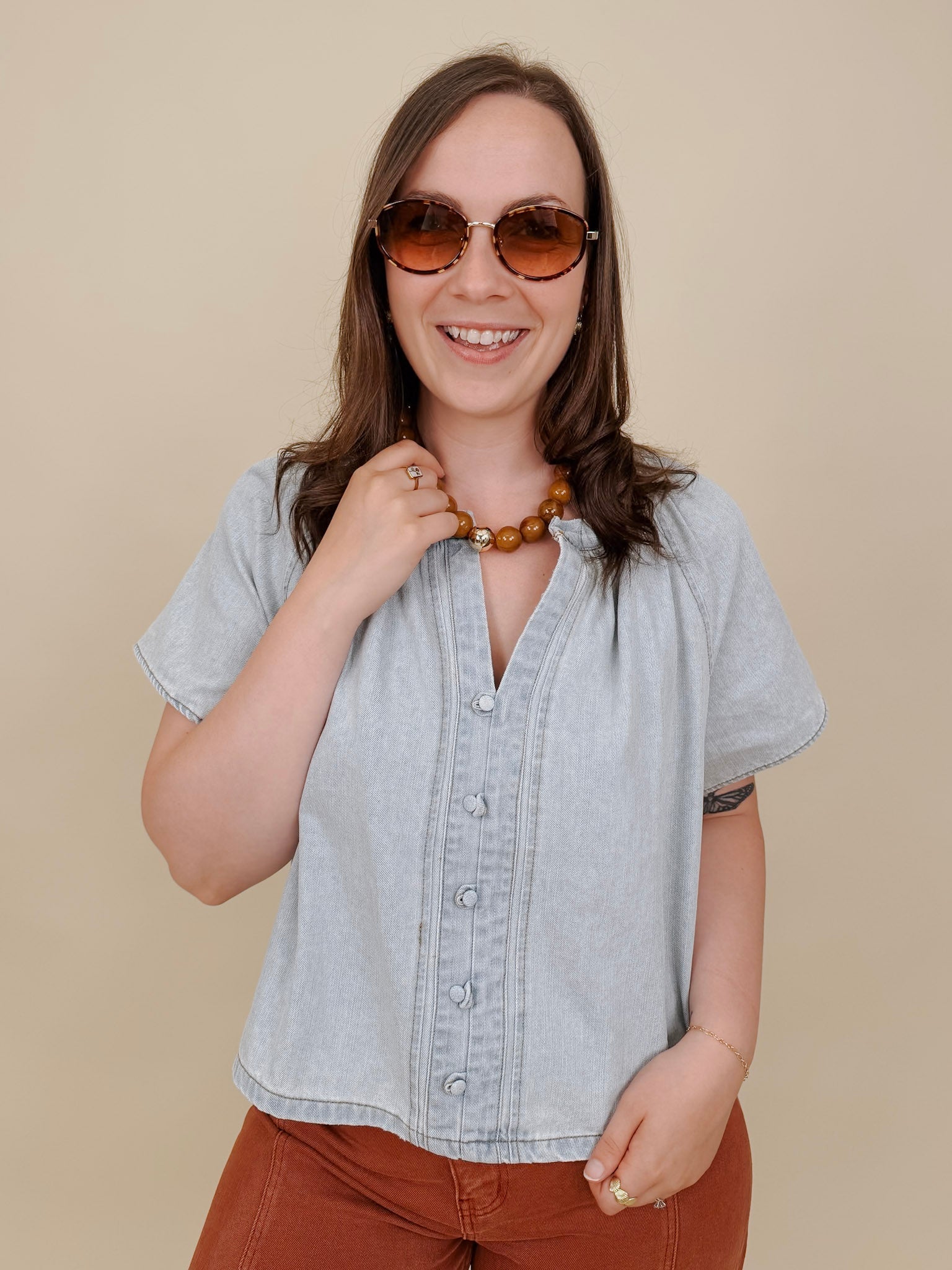 Holland Button Up Blouse - PAPER DOLL