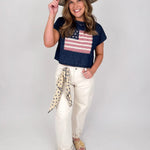 Americana Mixed Fabric Flag Top - PAPER DOLL