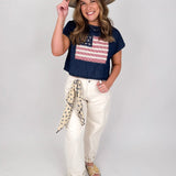 Americana Mixed Fabric Flag Top - PAPER DOLL