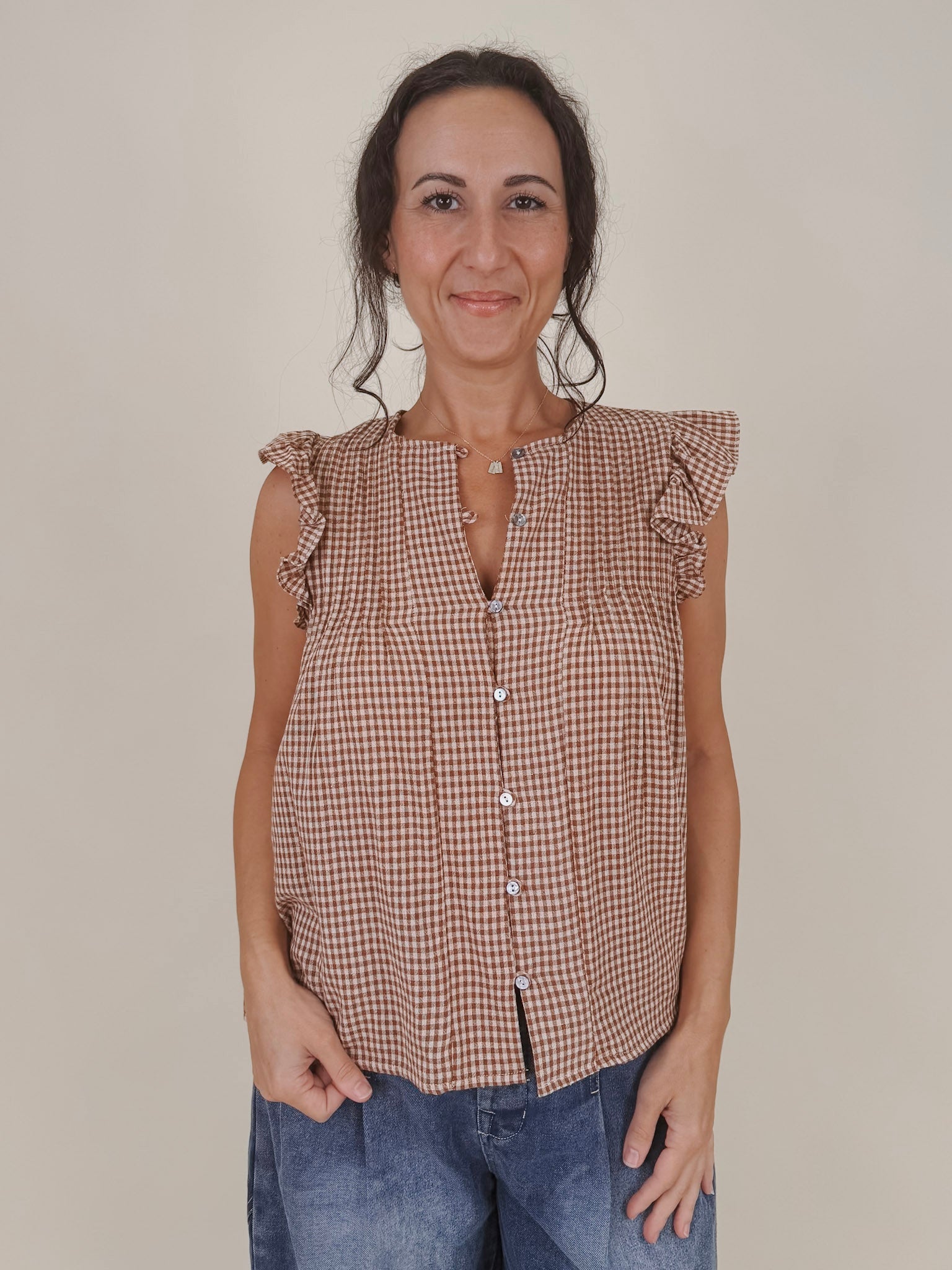 Joan Gingham Blouse - PAPER DOLL