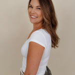 Maelle Lace Trim Henley Knit Top - PAPER DOLL