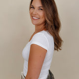 Maelle Lace Trim Henley Knit Top - PAPER DOLL