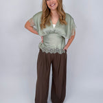 Touch Of Grace V - Neck Blouse - PAPER DOLL