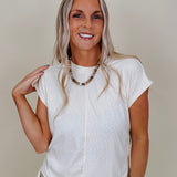 Simple Day Ruched Side Tie Blouse - PAPER DOLL