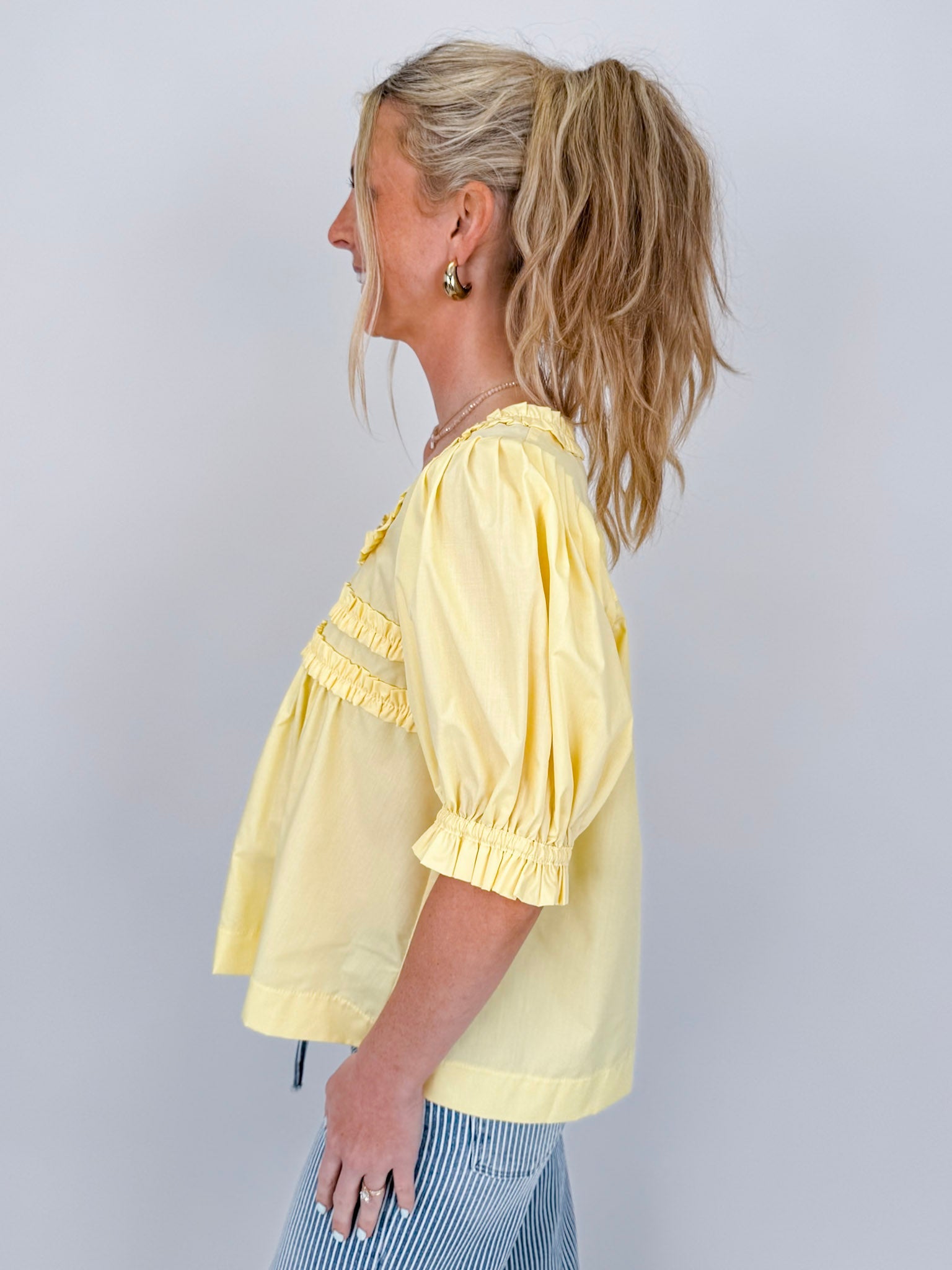 By Some Time Puff Sleeve Top - PAPER DOLL