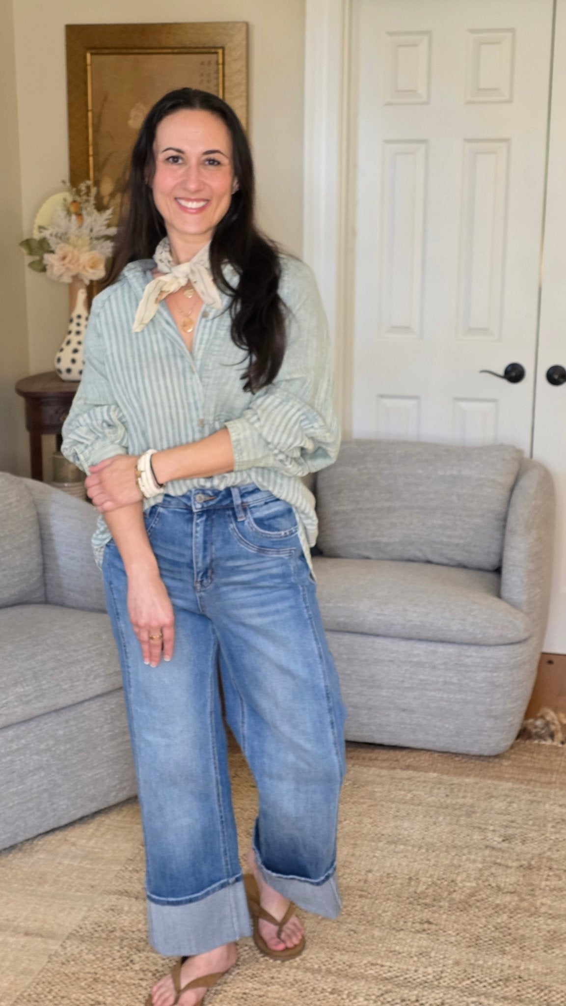 Beverly Striped Button Up Top - PAPER DOLL