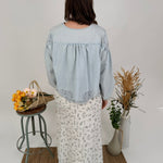 Dreaming Denim Floral Button Top - PAPER DOLL