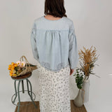 Dreaming Denim Floral Button Top - PAPER DOLL