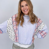 Just A Joy Mixed Fabric Top - PAPER DOLL