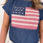Americana Mixed Fabric Flag Top - PAPER DOLL