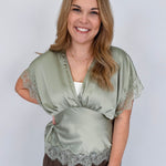Touch Of Grace V - Neck Blouse - PAPER DOLL