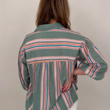 Wren Striped Front Button Top - PAPER DOLL