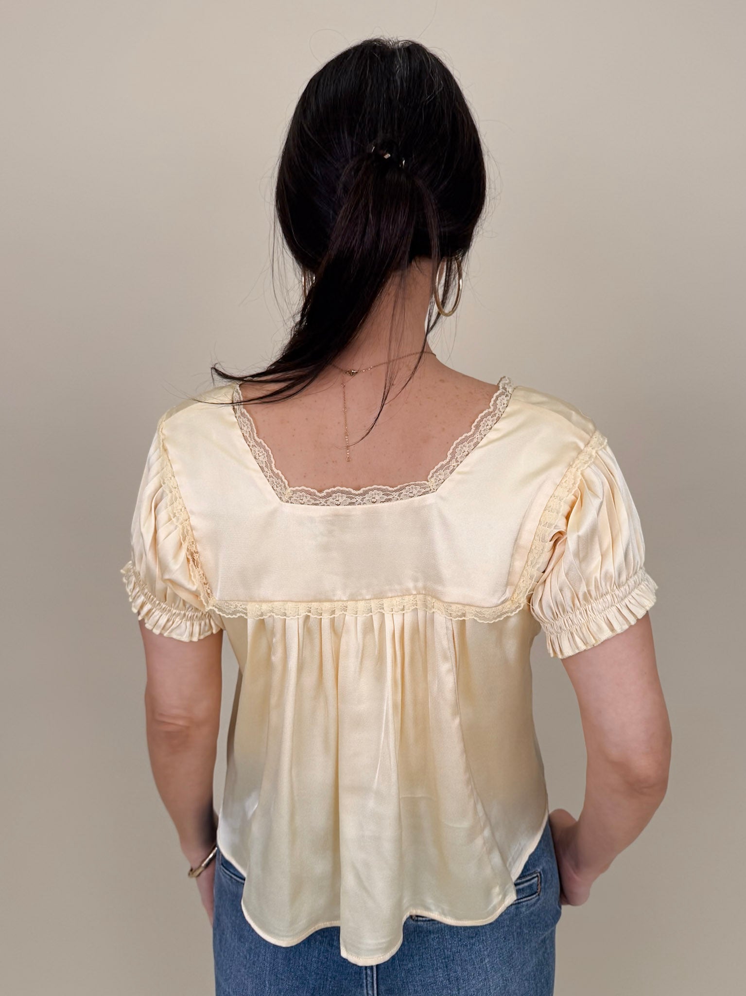Shine Bright Floral Lace Detail Blouse - PAPER DOLL