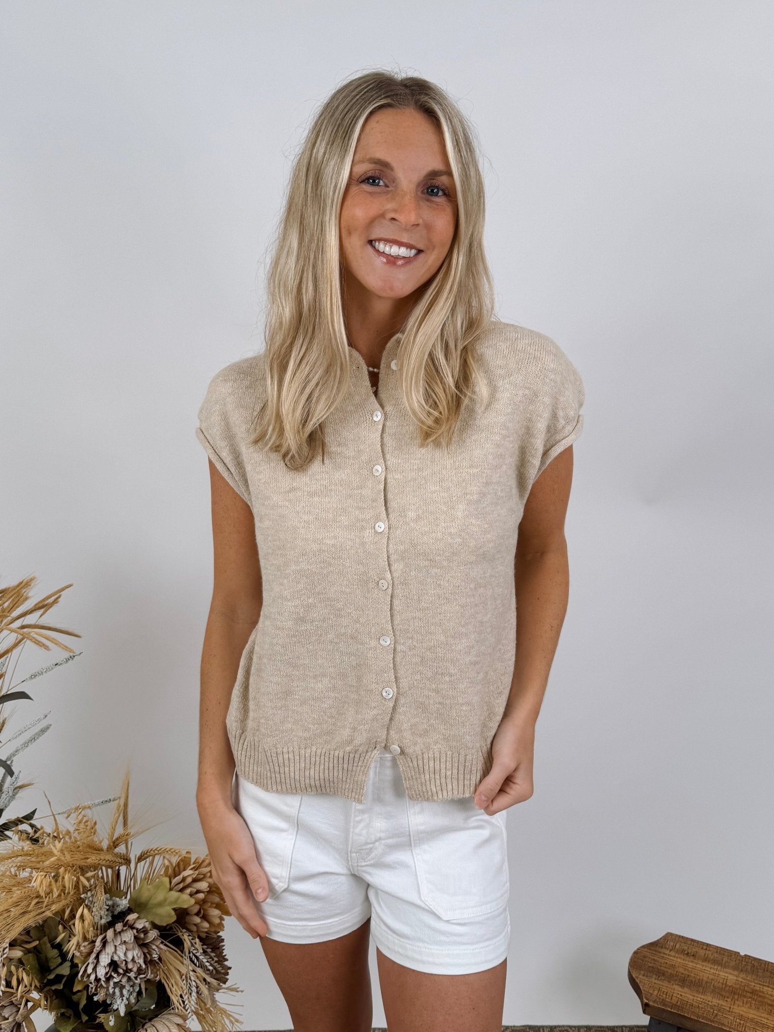 Woven Moments Sweater Vest Cardigan - PAPER DOLL