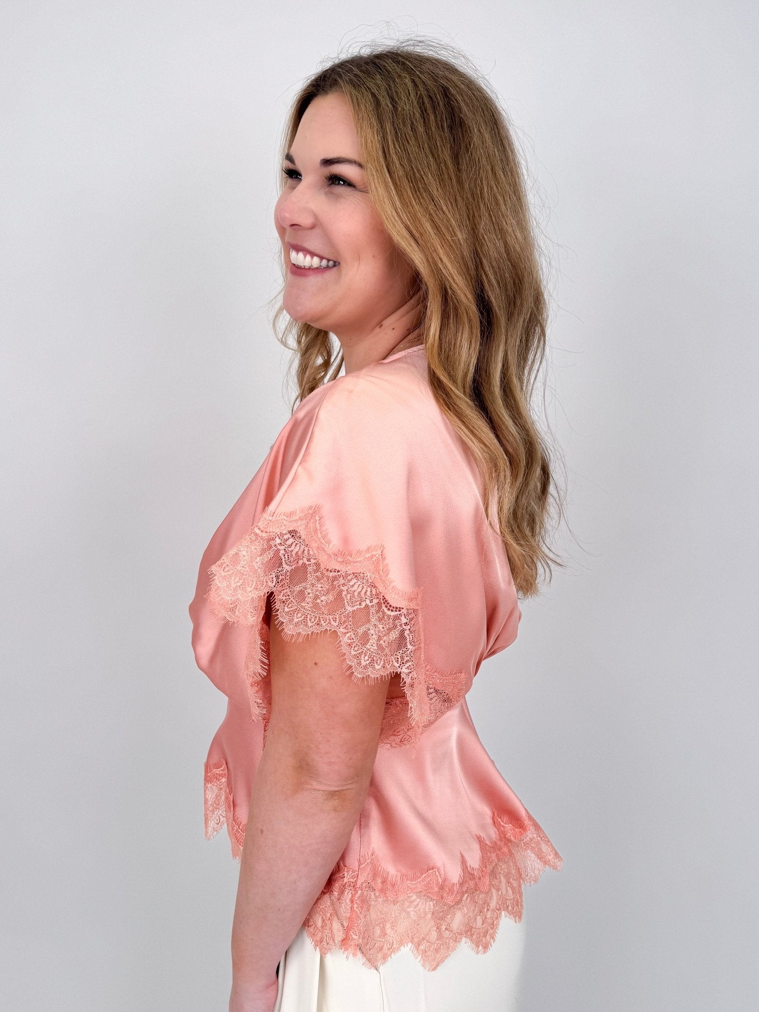 Touch Of Grace V - Neck Blouse - PAPER DOLL