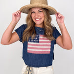 Americana Mixed Fabric Flag Top - PAPER DOLL