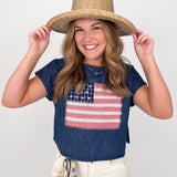 Americana Mixed Fabric Flag Top - PAPER DOLL