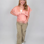 Touch Of Grace V - Neck Blouse - PAPER DOLL