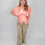 Touch Of Grace V - Neck Blouse - PAPER DOLL