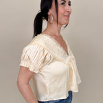 Shine Bright Floral Lace Detail Blouse - PAPER DOLL