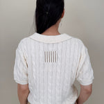 Take Heart Cable Knit Polo Shirt - PAPER DOLL